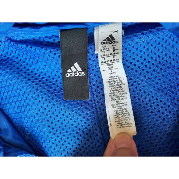 Adidas Women Medium Lightweight Convertible Scuba Style Hoodie Vent Jacket Blue‎ - Picture 5 of 9